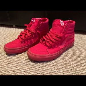 ALL RED CANVAS SK8 HIGH VANS
